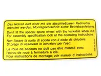 Notrad-Aufkleber. Porsche 911 / 944 - 94470119300