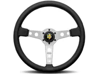 原型方向盘 - 银色/黑色皮革 - Momo