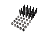 Jeu de goujons de remplacement de boulons de roue en titane (+ 15 mm de plus) avec écrou chromé sans capuchon pour Porsche moderne - 99636120300, 99636120301, 99636120302, 99736120301, 99736120302, WHT006978, 99636120390, 99636198000, 99736198007, WHT004676A, HUBSTUDKIT65B, HUBSTUDKIT65C, HUBSTUDKIT, N0201121/1, N0201121/2, N0201121/3, LS06, LS07