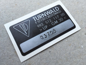 Turnwald rear spoiler sticker. Porsche 993 GT2 (1995 – 1998) - 99351211780