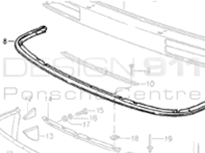Front Smile Rubber. Porsche 965 Turbo - 96550514301, 9655051430101C, 9655051430201C, 9655051430301C