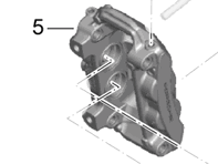 Brake caliper, FRONT. Porsche 981 Boxster / 981 Cayman - 98135142101, 98135142201