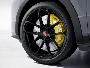 Front 22-inch GT Design Alloy wheel, in High Gloss Black. Porsche 9YA / 9YB Cayenne - 9Y3601025BA041, 9Y3601025AP041