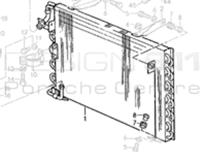 Radiator airconditioning (airco). Porsche 928 1987-91 Handleiding - 92857301106, 8FC351217211, 92857302100