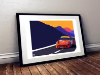 Poster Porsche 934 Turbo RSR Jagermeister con cornice nera
