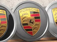 Copricerchi in platino (satinato-lucido) con stemma Porsche colorato per Porsche Taycan / Panamera - 9J1073000C