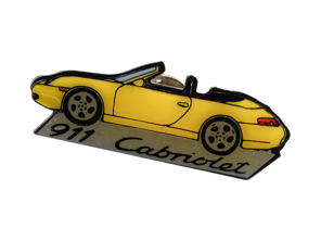 Pin Badge 'Porsche 911 Cabriolet' Yellow
