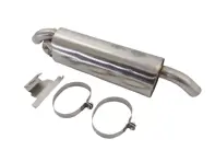 Silencieux d'échappement arrière avec valves sport 1 entrée 2 sorties DesignTek. Porsche 911 1975-89 - 93011102200, 93011102203, 93011104300
