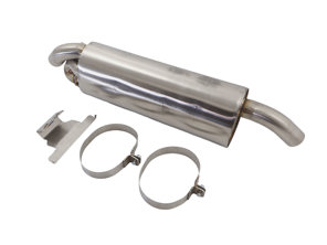 Silencieux d'échappement arrière avec valves sport 1 entrée 2 sorties DesignTek. Porsche 911 1975-89 - 93011102200, 93011102203, 93011104300