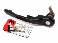 Poignée de porte en noir avec serrure et clés. Porsche 911 1978-89 / 964 - 91153894107, 91153894207
