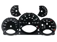 Instrumentgezichtsset, zwart. Porsche 997.2 PDK - km/u - 330 km/u - 9764121002PDK - F97 641 210 02TIP, F9764121002TIP