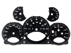 Set quadrante strumenti, nero. Porsche 997.2 PDK - km/h - 330 km/h - 9764121002PDK - F97 641 210 02TIP, F9764121002TIP