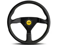 Steering wheel MONTECARLO, with Yellow stitching and horn button - Momo - M11111785BKYER