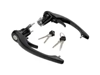 Ensemble de poignée de porte en NOIR (avec cylindre de serrure et clés). Porsche 911 74-89 / 964 88-94 - 91159894200, 91153894107, 91153894106, 91153894207, 91153894206 - 1687100810