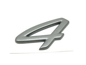 4 - Badge, Silver Titanium for Porsche 997 C4 - 99755924100, 997.559.241.00