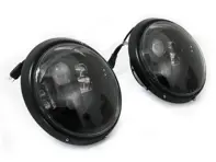 Headlamps black rim with LED internals - Clear Lens Porsche 911/964 - Black edition - 91163111599, 91163111299, 91163111399, 91163111499