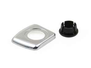 Embout chromé pour bouton d'ouverture de porte. Porsche 911 1965-68 - 90155549550, 90155549650 - TRP11.6.100, TRP11.6.101