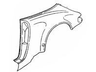 Heck 1/4 Verkleidung Targa Porsche 964 - 96450306241GRV, 96450306141GRV, 96450306240, 96450306241, 96450306140, 96450306141