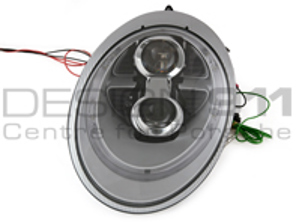 FANALI ANTERIORI DOPPIO PROIETTORE ALOGENI + LUCE AURORA Porsche 997 05-08 SILVER DX - 99763115713, 99763115813