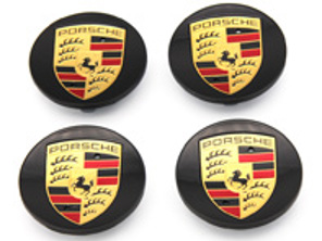 Wheel Caps with Coloured Crest for Porsche Macan (Set of 4) - 00004460515, 00004460715