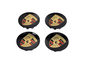 Wheel Caps with Coloured Crest for Porsche Macan (Set of 4) - 00004460515, 00004460715