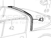 Guarnizione della barra posteriore del finestrino posteriore Targa Soft. Porsche 911/912 65-71 - 90156591440