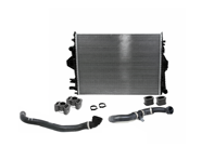 Radiator water with hoses, Centre. Porsche 958 Cayenne 4.8L 2011-18 - 95810613200, 95810640200, 95810640100