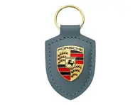 Portachiavi con stemma Porsche, blu Shore metallizzato. - WAP0500400RSAS