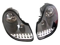 Faro con Bombillas LED NEGRO. Porsche 996 / Boxster 986 LHD Coches - 99663115701, 99663115801, 98663113117, 98663113217, 99663116301, 99663116401 - DP204-B