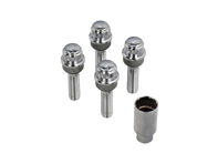 Radsicherungsschraubensatz (extra lang). Verchromt für Porsche - 99736198009, PAF009593, 99136105700, WHT006980C, WHT006980A, 9A700698000