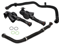 Engine crankcase vent breather valve kit. Porsche 970.2 Panamera S 3.0L 2014-16 - 94610723077, 94610722977, 94610724075, 94610723975