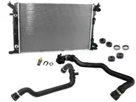 Radiator water / coolant and pipe kit. Porsche 95B Macan 2.0L - 9A712125110, 95B122101A, 95B122101K, 95B121109F, 95B121109J