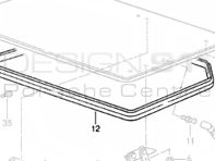 后行李箱盖密封件。保时捷 968 Cabrio - 94150435110