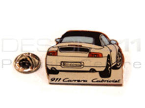 Pin Badge 'Porsche 911 Carrera Cabriolet' White