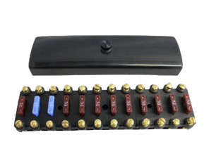 前保险丝面板，12路，带现代插片保险丝。1965年至1968年保时捷911 - 90161280120, 90161207214 - RD-REFUZE911.65-68