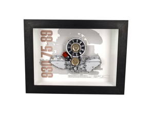 Recorte del modelo del motor 930 de Porsche Art - Caja enmarcada a escala 1:4 - BFEN93075
