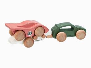 Holzspielzeugauto - Macan mit 917-Anhänger - WAP0407000PHZA, WAP0406240SHAT, WAP0406210RCAY, WAP0406200PTHA, WAP0406100PTHA, WAP0400150NLRT, WAP0400100NRTR, WAP0400020L0EF