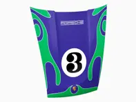 911 Bonnet Wall Art - Martini Racing psichedelico