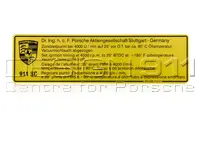 Aufkleber Set Zündzeitpunkt bei 4000 U / min. Porsche 911 - 93000651001