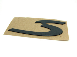 S - Badge with cutout, Grey. Porsche 993 C4S - 99355924300D04, 993.559.243.00.D04