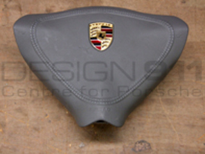 Genuine Porsche 986 boxster/911 996 Graphite grey leather 3-spoke sports steering wheel airbag - 99680398001C60, 996.803.980.01C.60