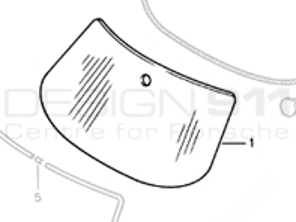 Front windscreen, Green With Green Top Tint. Porsche 911/912 65-84 - 91154101100