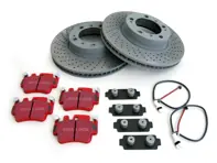 Brake Disc Package with Sport EBC Brake Pads Porsche 997 C2 3.6L - 99735140501, 99735140601, 99761267701, 99635208602, 99635194800, 99635194802, 98035193900