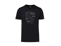 Camiseta con el escudo de Porsche, negra – Colección Essential - WAP82100S0K, WAP82100M0K, WAP82100L0K, WAP8210XL0K, WAP821