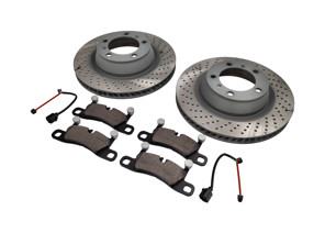 REAR Brake Pads and Brake Disc Package Porsche 991 3.4L - 99135240100, 99135240200, 99135293904, 99135240100SEB, 99135240200SEB, 99160918300, 99135293904BRE, 90026904701, 9A700758500, 97035295900