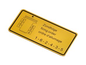 Aufkleber Zündfolge. Porsche 911 1969-78 / 930 1975-77 / 914 - 90100650200 - 1601500806