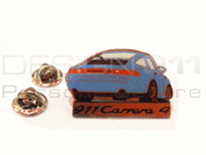 Pin Badge 'Porsche 911 Carrera 4' Blue