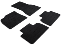 Fußmatten mit Nubuk-Einfassung, Schwarz/Merantibraun. Porsche 95C (H2) Macan Turbo Electric RHD - Rechtslenker - 95C864436AVS0