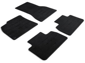 Vloermatten met Nubuk omranding, Zwart/Meranti Bruin. Porsche 95C (H2) Macan Turbo Electric RHD - Rechtsgestuurd - 95C864436AVS0