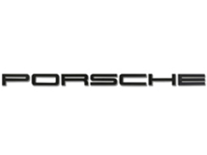 Emblema 'PORSCHE' sul cofano del ponte, in nero. Porsche 911 1972-73 - 91155903100